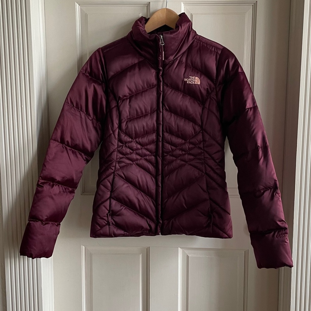 The North Face 550 Maroon/Burgundy Goose Down Puffer Winter Jacket Small/Petite
